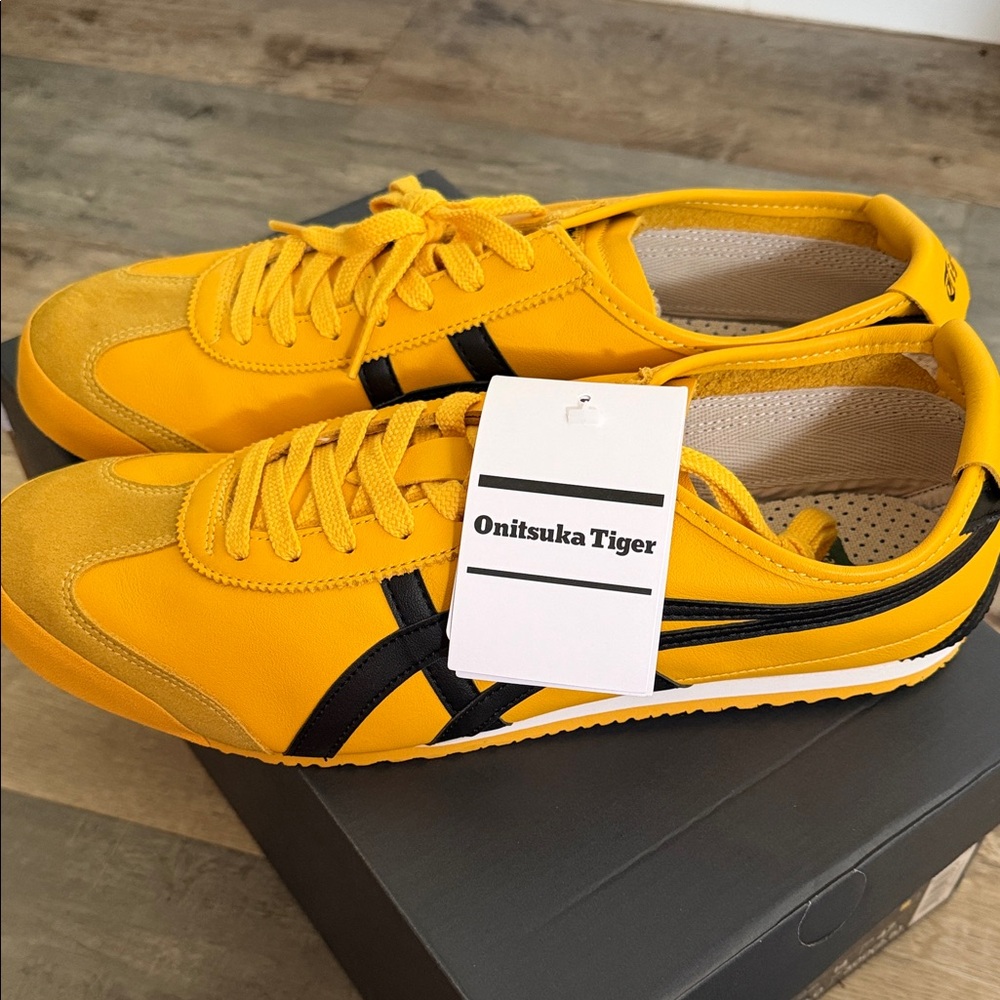 Onitsuka Tiger by Asics Men’s Yellow and Black Mexico 66-Inspired Sneakers
